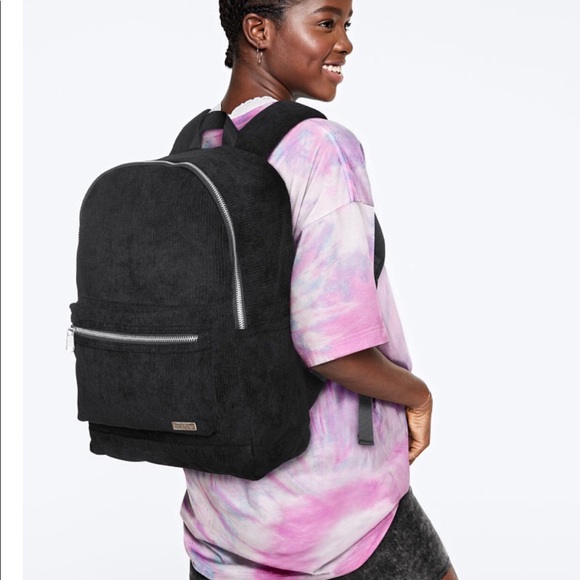 PINK CORDUROY BACKPACK